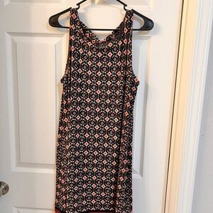 Magnolia Black and Pink Floral Midi Dress